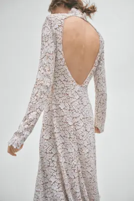 Robe à sequins avec épaulettes - Blanc — photo 3