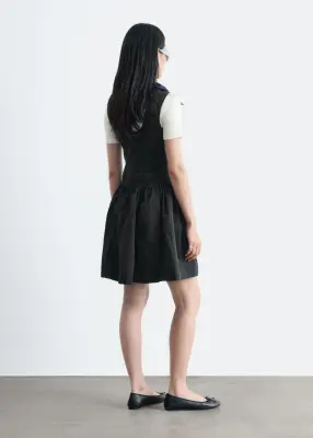 Robe courte à basque - Noir — photo 5