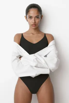Body string Light shape en microfibre - Noir — photo 2