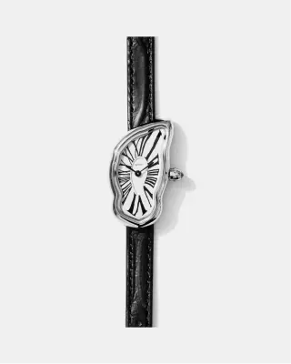 LAPHONT MELTING WATCH SMALL SILVER BLACK STRAP — photo 1