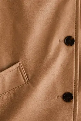 Veste en tissu enduit - Beige foncé — photo 4