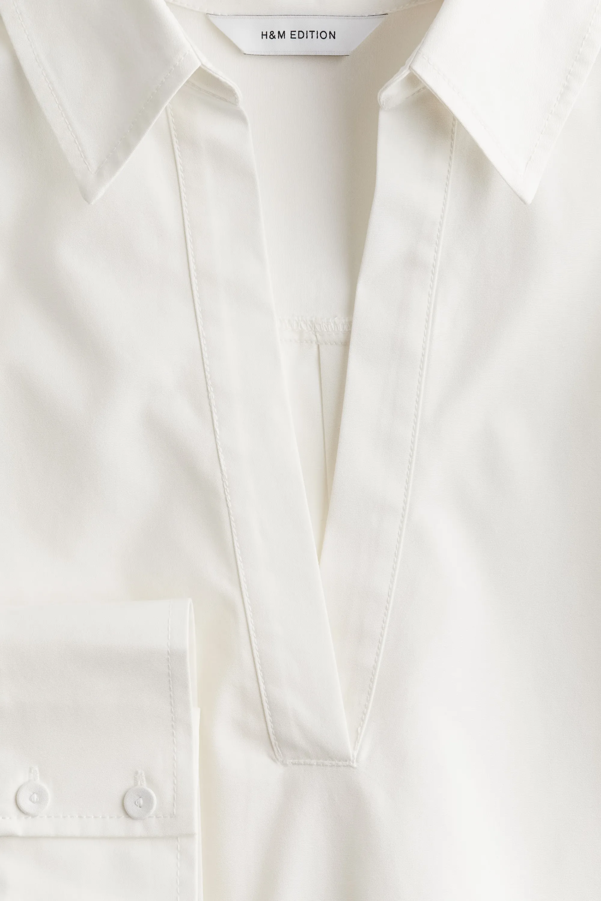 Chemise popover en popeline - Blanc