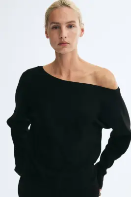 Pull asymétrique - Noir — photo 1