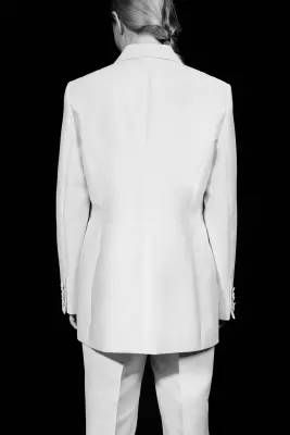 Blazer à fermeture croisée - Crème/noir — photo 2