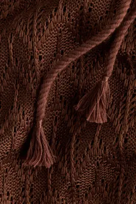 MAMA Short à cordon en maille pointelle - Marron — photo 4