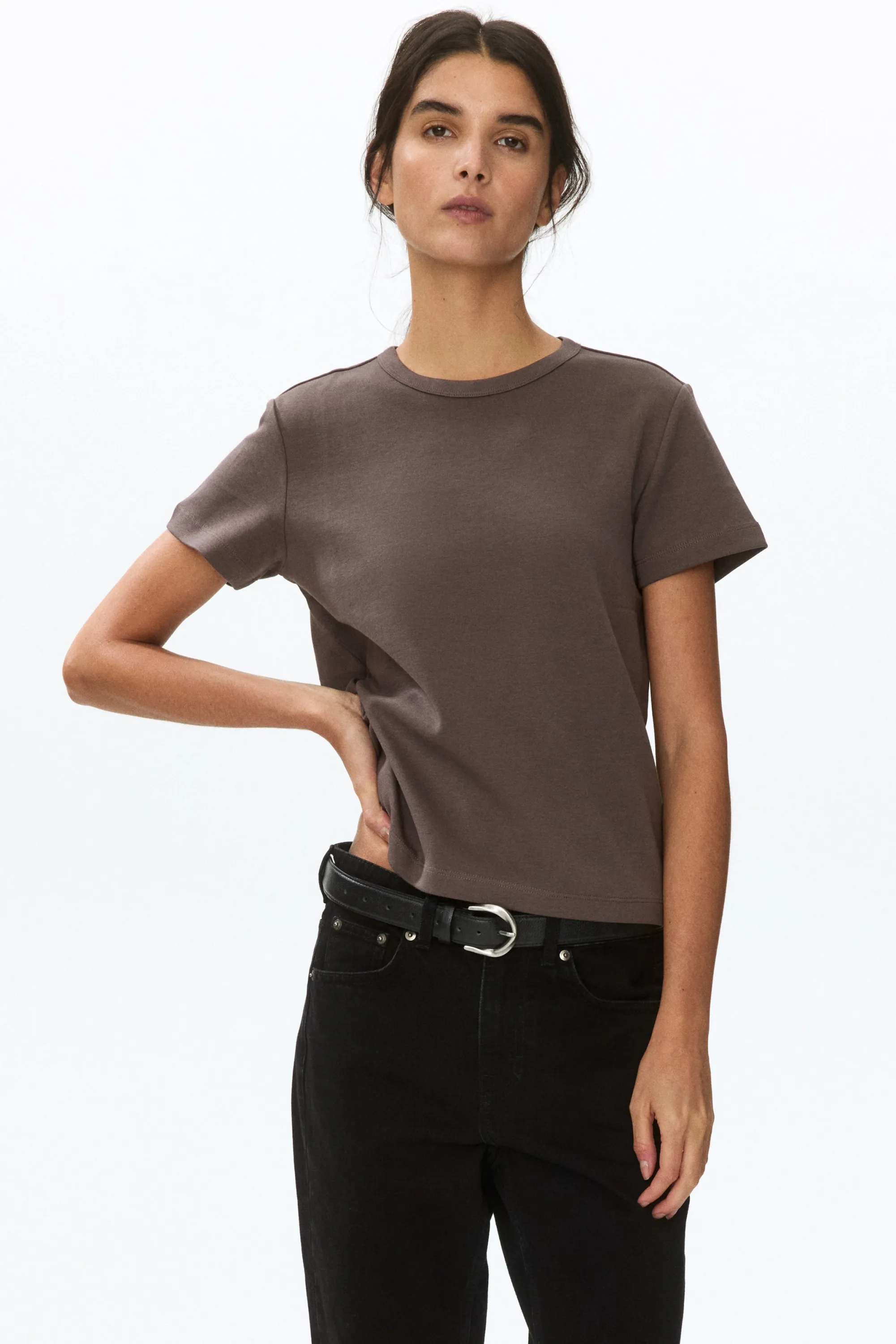 T-shirt ajusté - Taupe foncé