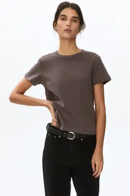T-shirt ajusté - Taupe foncé — photo 1