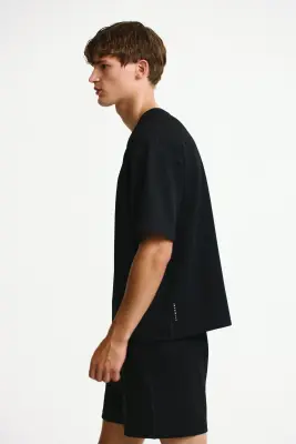 T-shirt de sport gaufré Loose Fit DryMove™ - Noir — photo 3