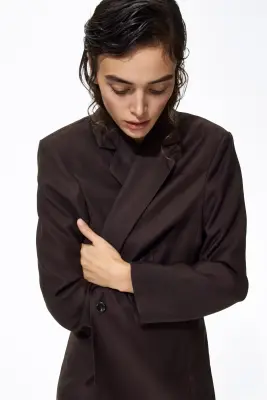 Blazer à fermeture droite - Marron foncé — photo 2