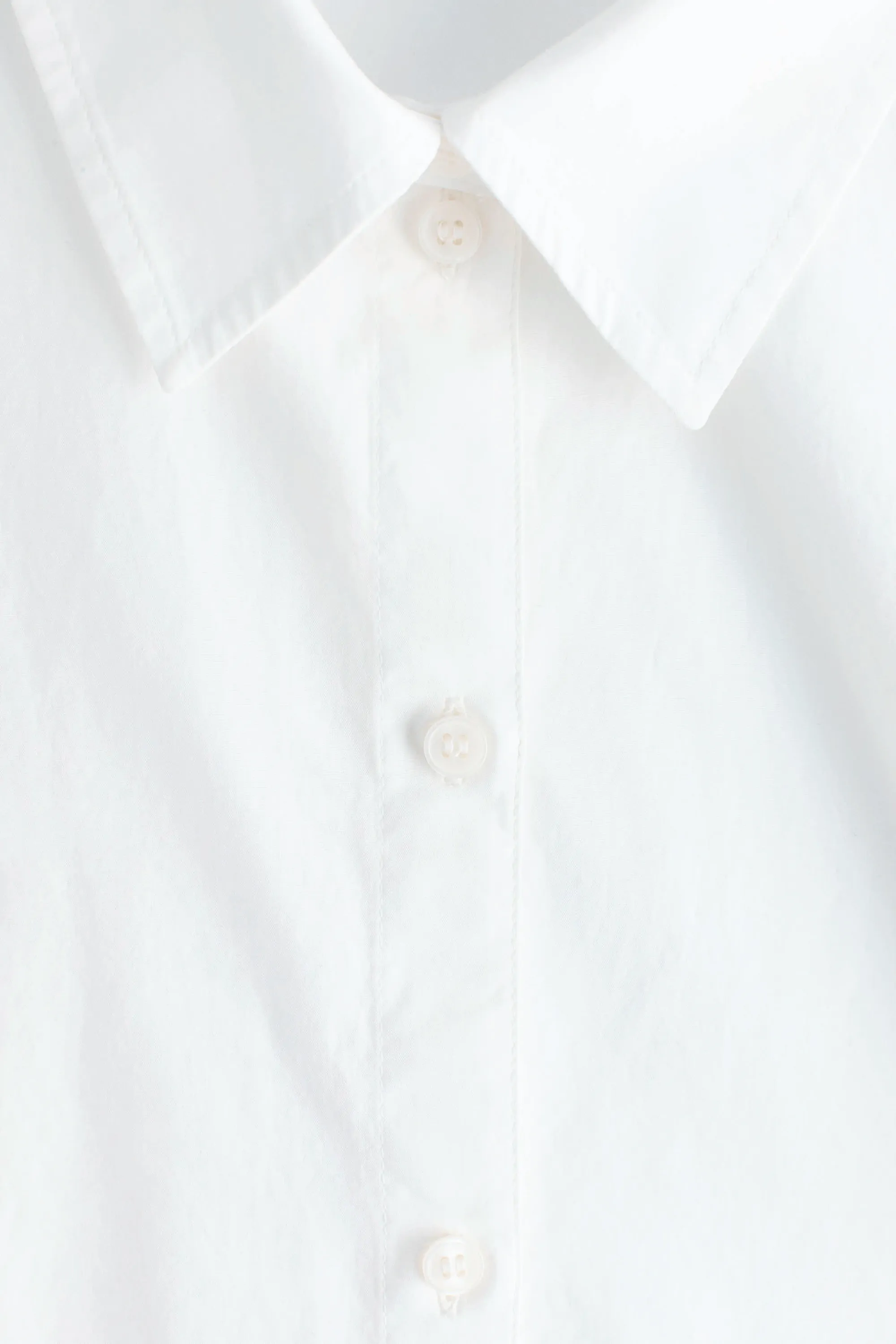 Chemise cintrée en popeline - Blanc