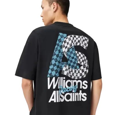 Williams X AllSaints Pole Crew Neck T-Shirt Washed Black — photo 3