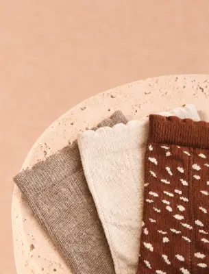 Pack chaussettes biche - Marron, beige & moka — photo 2
