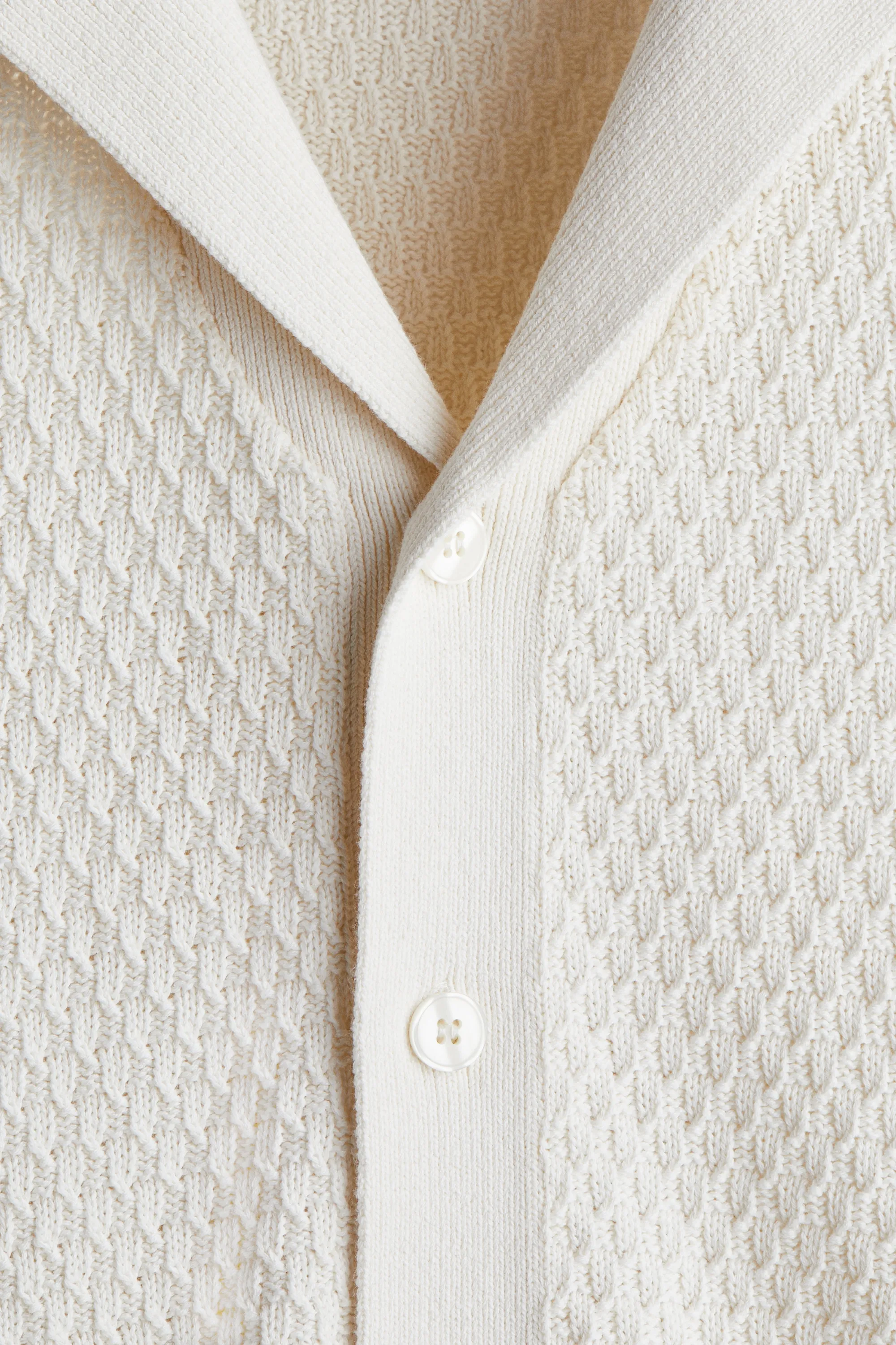 Chemise Regular Fit en maille texturée - Blanc