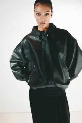 Veste en cuir - Noir — photo 1