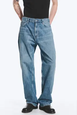 Jean droit et ample taille mi-haute Galaxy - Captain Blue – Bleu clair — photo 1
