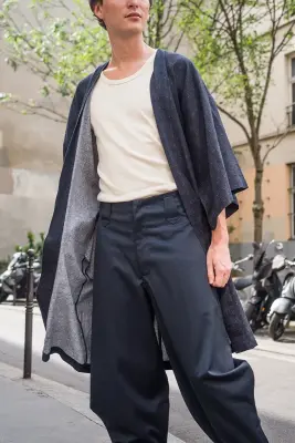 Kimono motif Kasuri en coton — photo 4