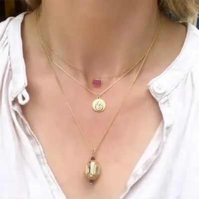 Collier Ice agate teintée rose - Hanka In — photo 2