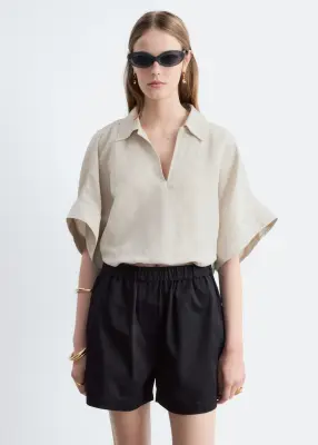 Short taille haute en coton - Noir — photo 1