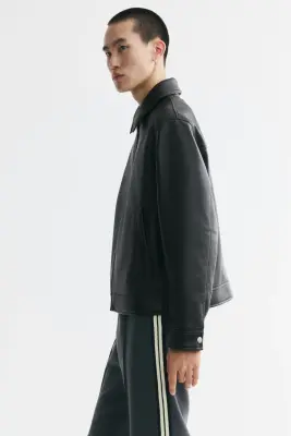 Veste avec col - Noir — photo 4