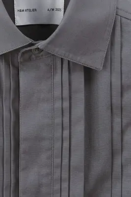 Chemise de smoking Loose Fit - Gris foncé — photo 5