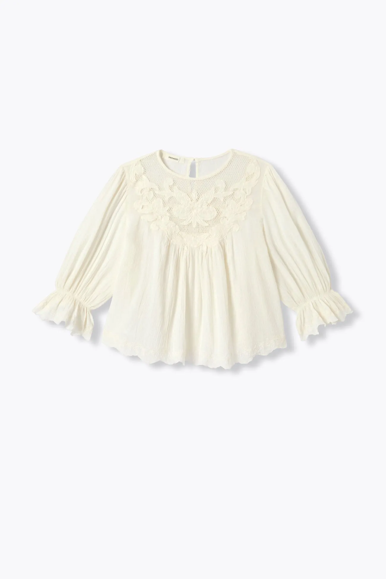 Blouse romantique brodée Femme