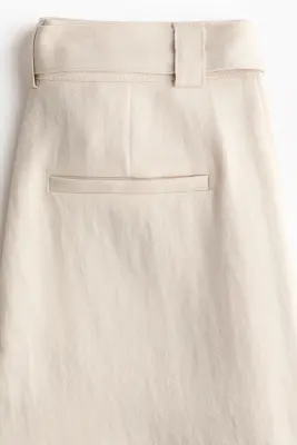 Wide belted trousers - Beige clair — photo 3
