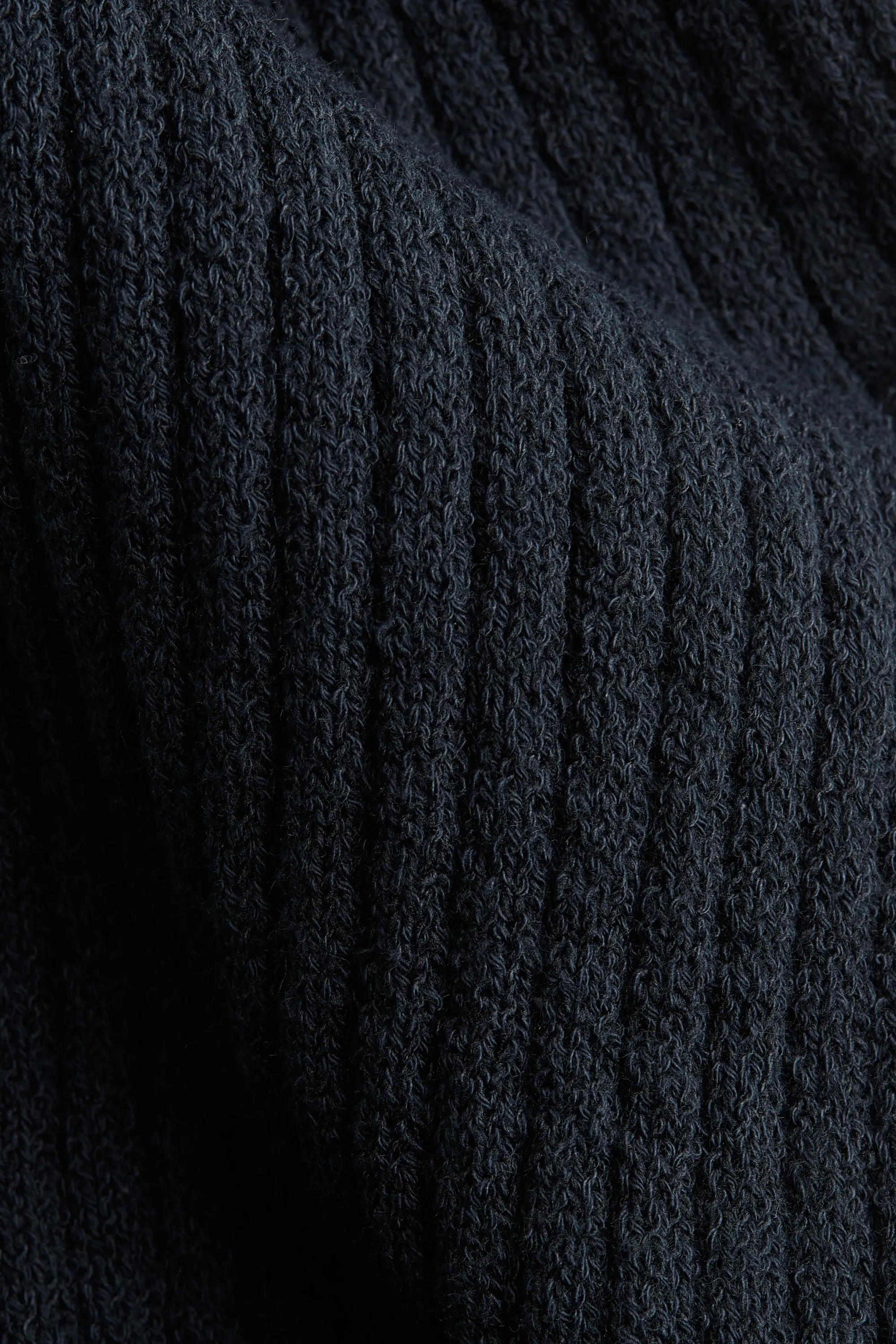 Pantalon évasé en maille côtelée - Quasi noir