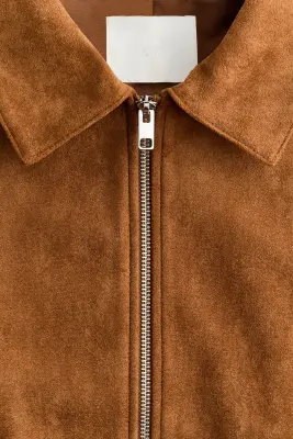 Veste avec col - Beige foncé — photo 4