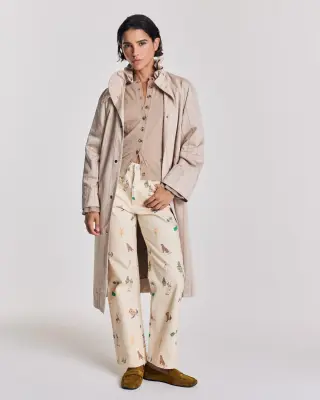 Trench Talma beige et rouge — photo 5