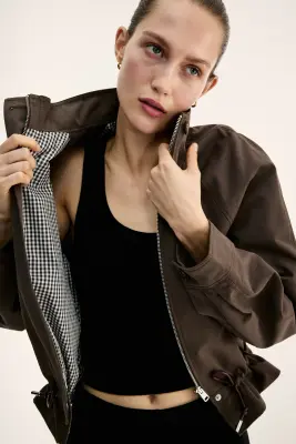 Veste en twill de coton - Marron — photo 2