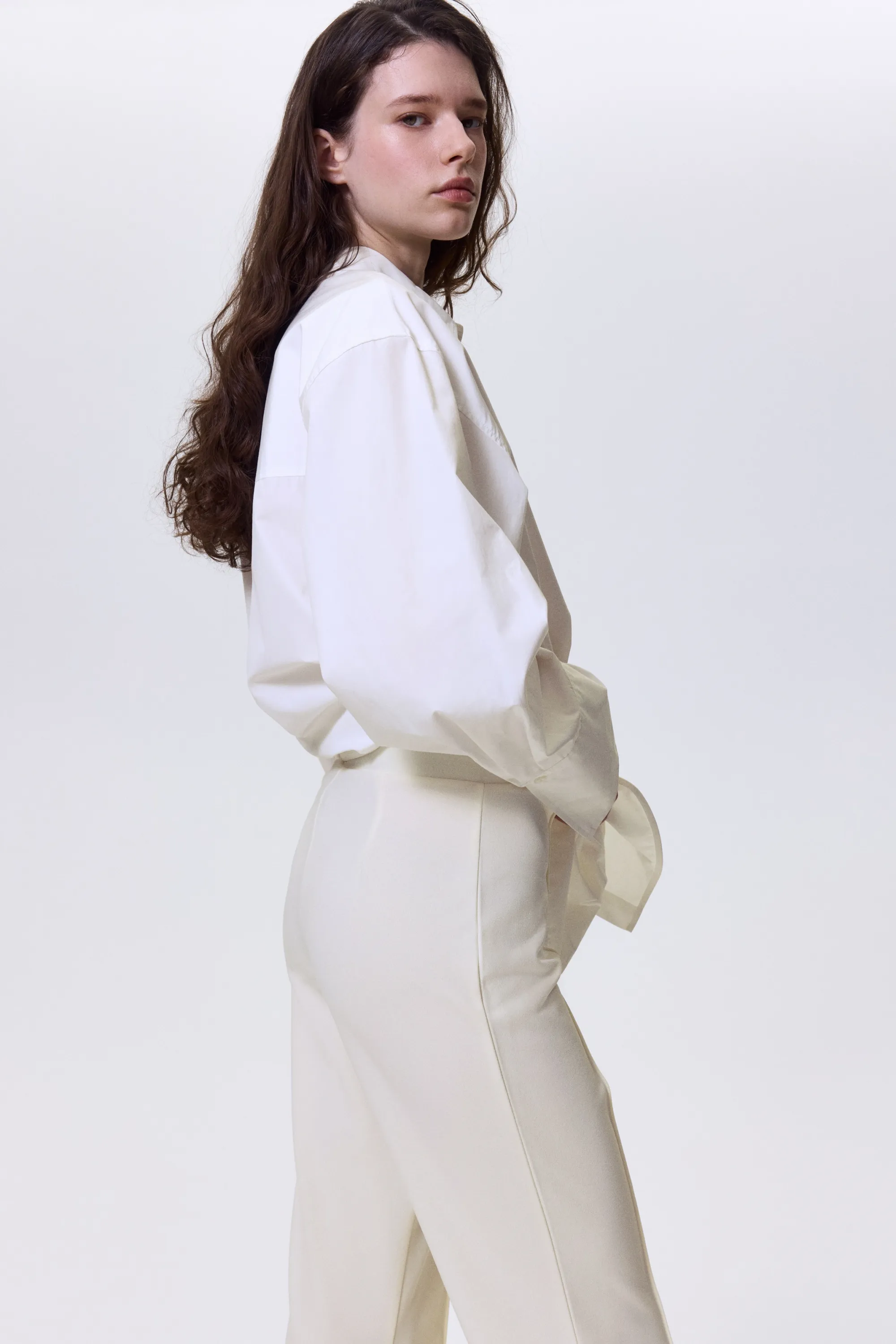Pantalon bootcut en jersey romanite - Crème