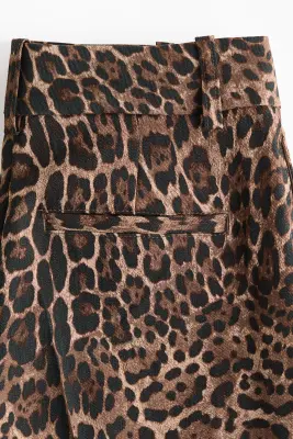 Pantalon chic à jambes larges - Beige foncé/imprimé léopard — photo 4