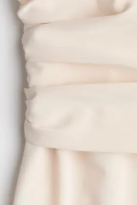 Robe en jersey avec panneau drapé - Beige clair — photo 4