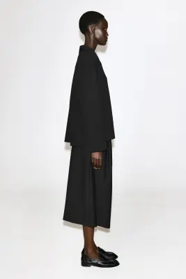 CHEMISE EN JERSEY FROISSÉ - NOIR — photo 4