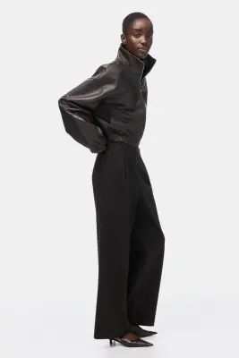 Pantalon large - Marron foncé — photo 2