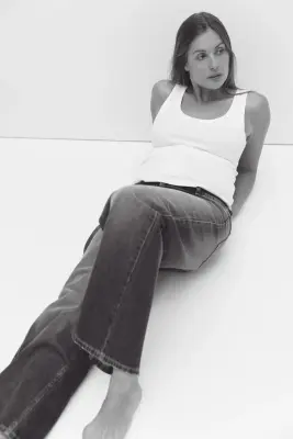 MAMA Wide Low Jeans - Bleu denim foncé — photo 3