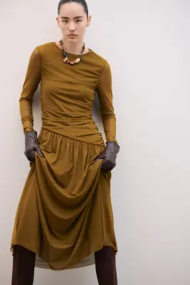 Gants en cuir - Marron foncé — photo 2