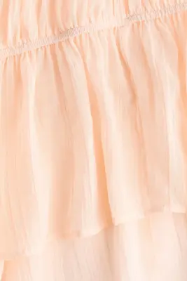 Blouse ruchée en coton - Abricot — photo 3