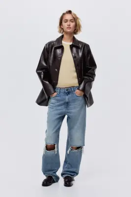 Straight High Jeans - Bleu denim — photo 1