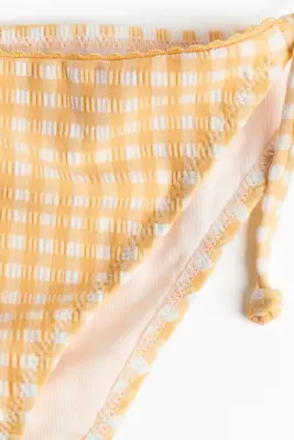 Bas de maillot Tanga à nouer - Jaune/vichy — photo 4