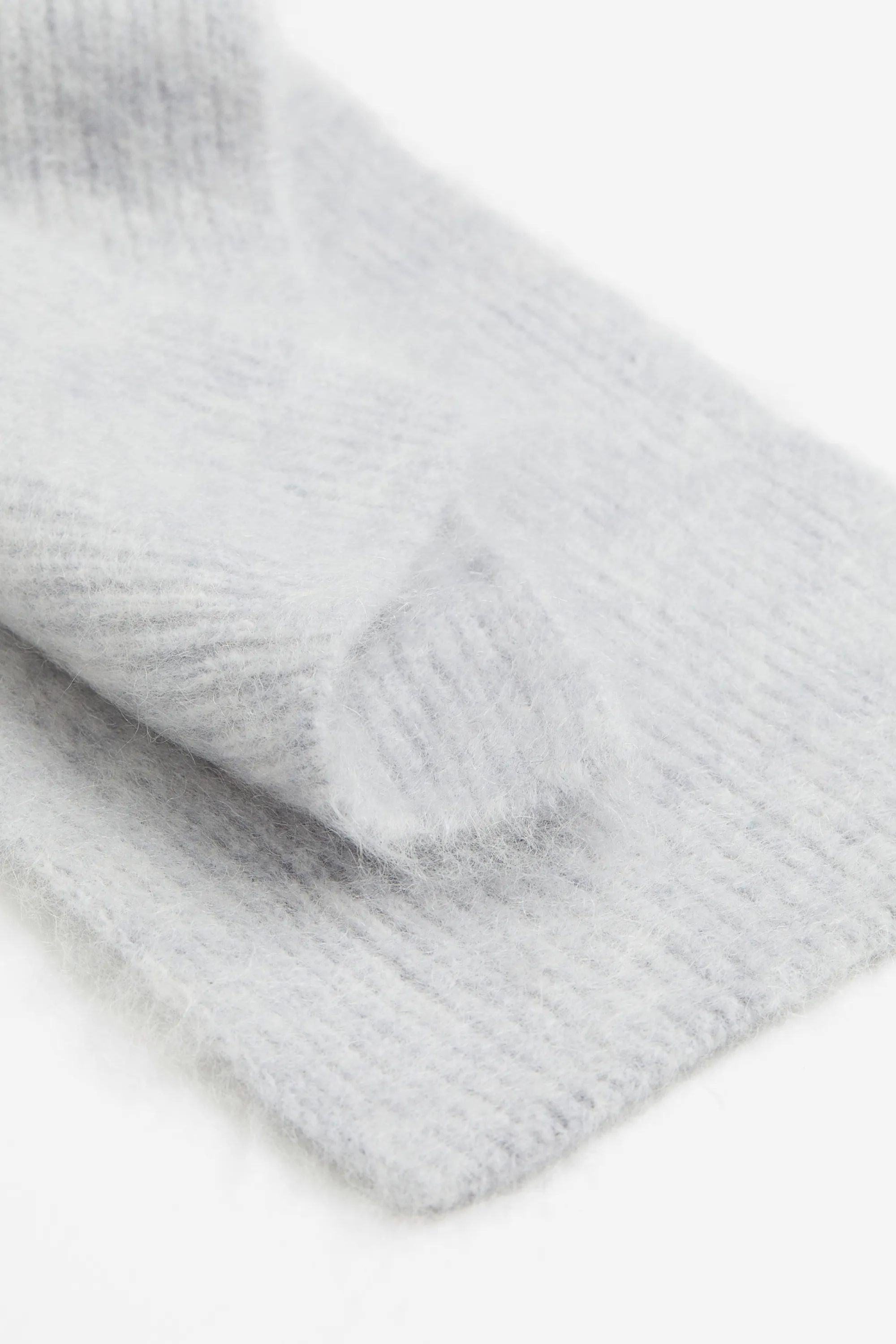 Écharpe à capuche en mohair mélangé - Gris clair