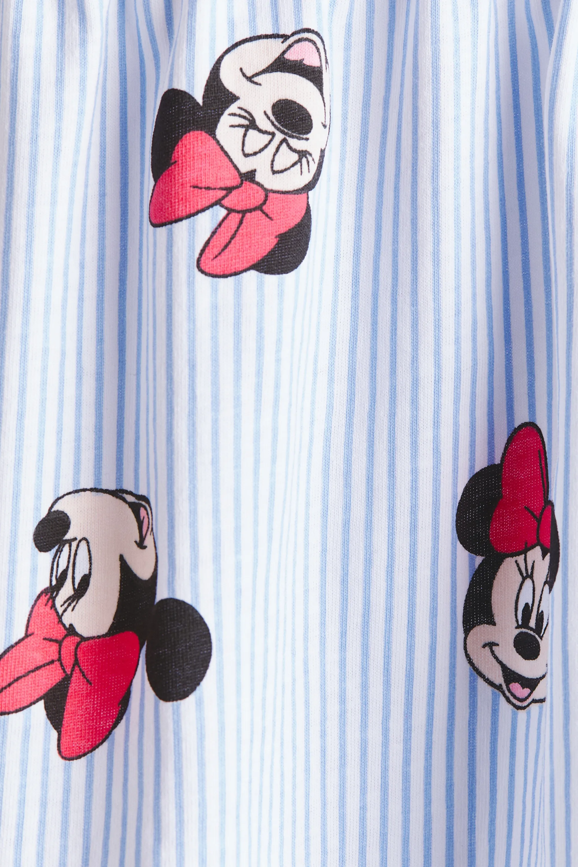 Robe imprimée en coton - Rayures bleues/Minnie