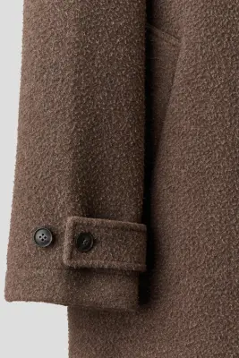 Manteau long en laine mélangée - Beige foncé — photo 5