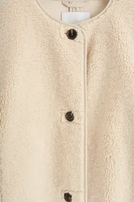 VESTE TEDDY LONGUE - ÉCRU — photo 2