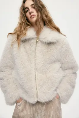 Veste avec col - Crème — photo 1