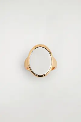 BAGUE CHEVALIÈRE BICOLORE - DORÉ / ARGENTÉ — photo 2