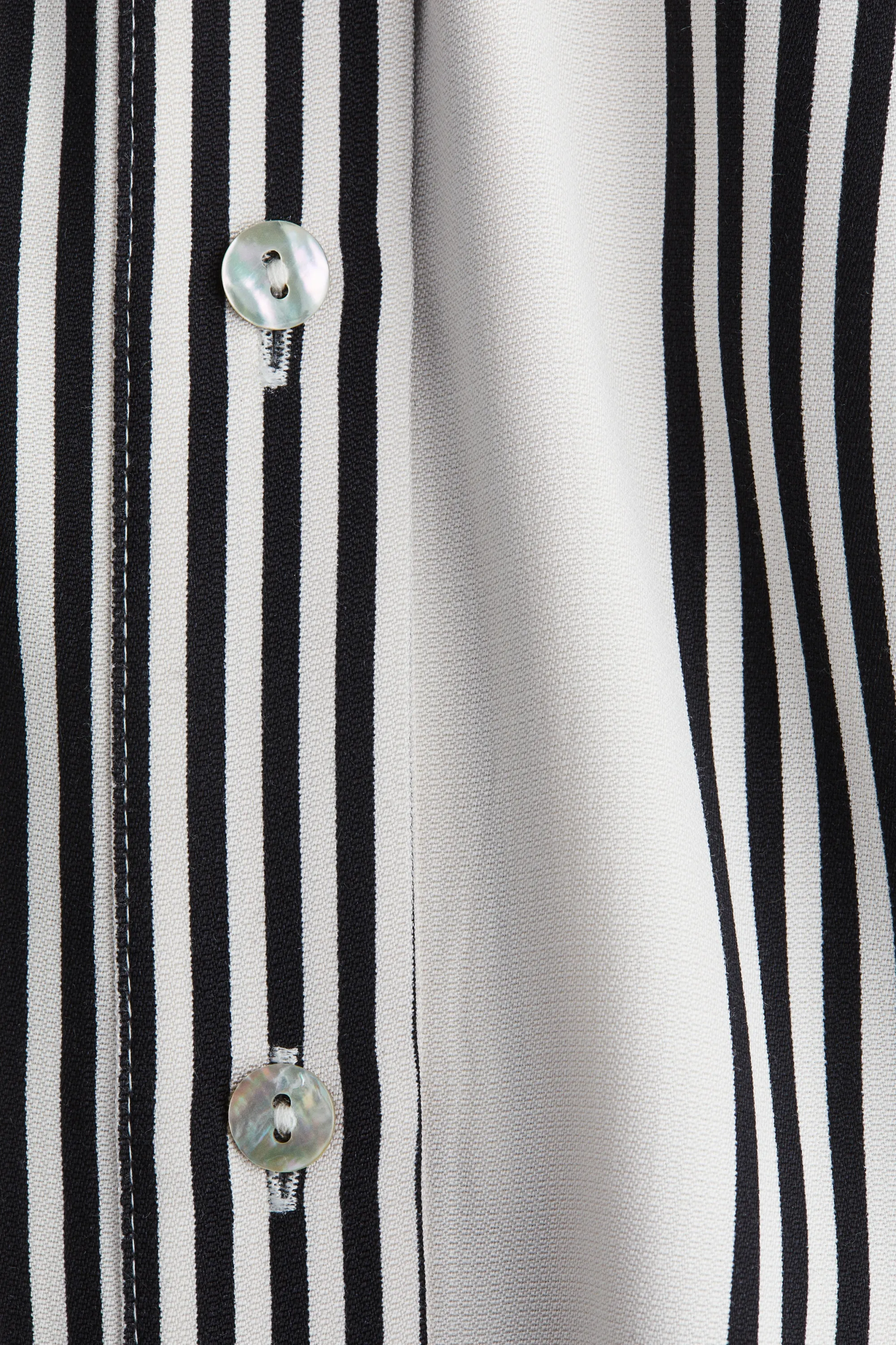 Robe chemise avec ceinture à nouer - Blanc/rayé