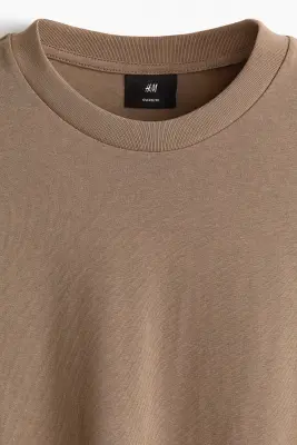 T-shirt à manches longues Oversized Fit en jersey - Beige foncé — photo 4