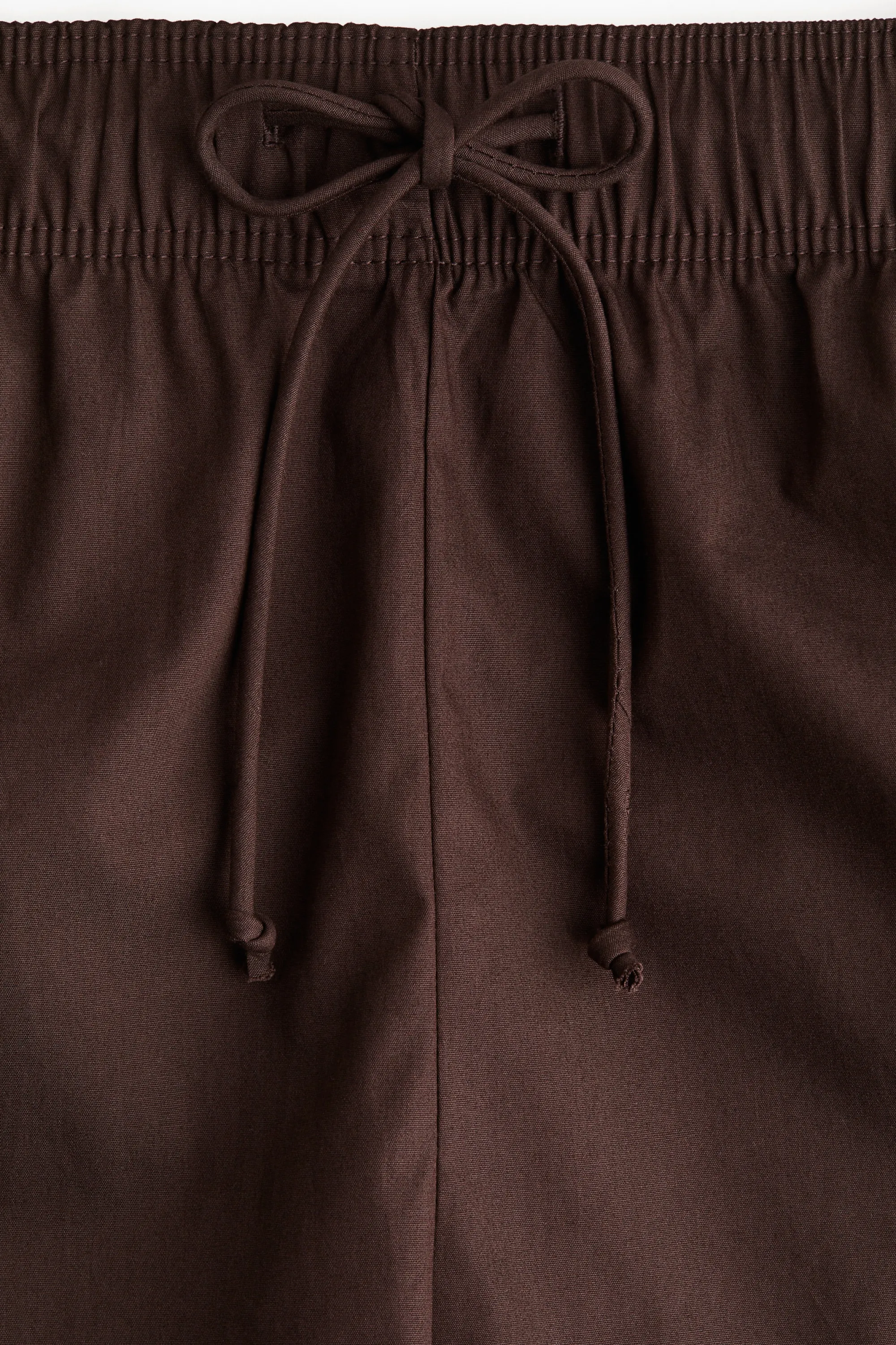 Short en coton avec cordon de serrage - Marron foncé