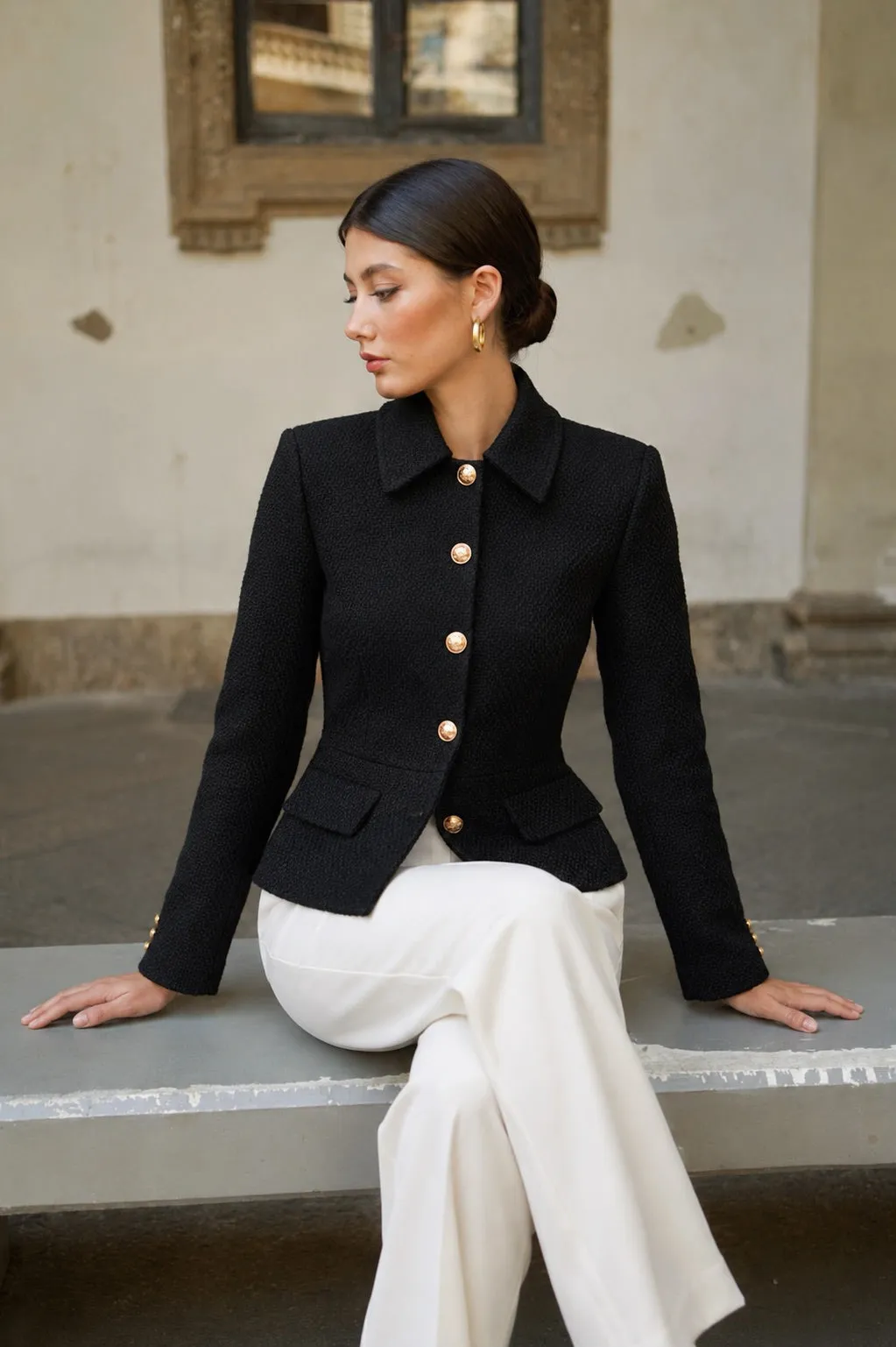 Blanche Short Coat - Black